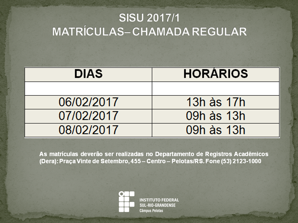 Matrículas Sisu 2017/1